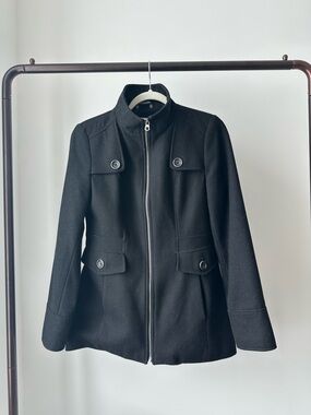 Nautica black wool coat
